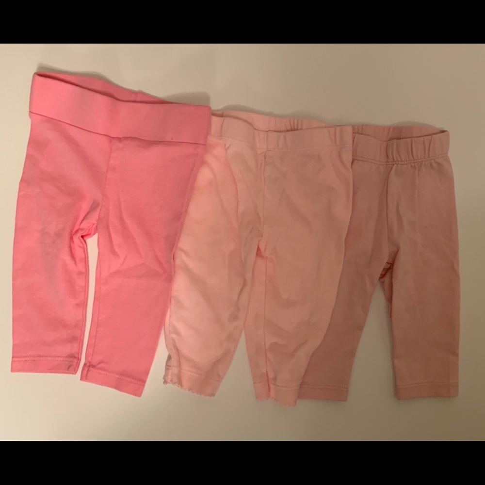 Bundle of 3 pink leggings size 3 mo